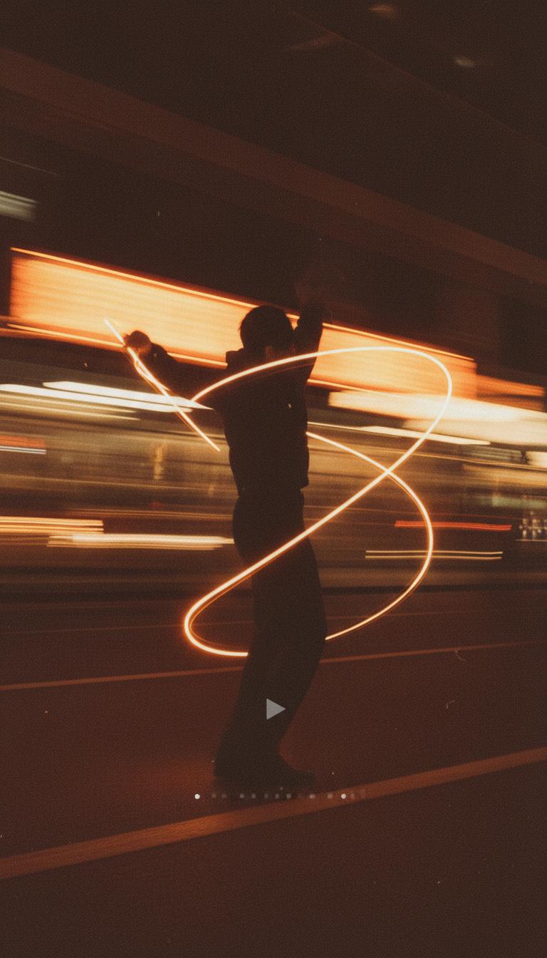 Vertical reel concept frame with motion blur.